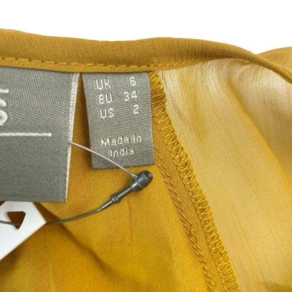 ASOS Midi High Low Dress with Lace Trim and Back Cut-Out in Mustard Size 2- NWT - Picture 5 of 8